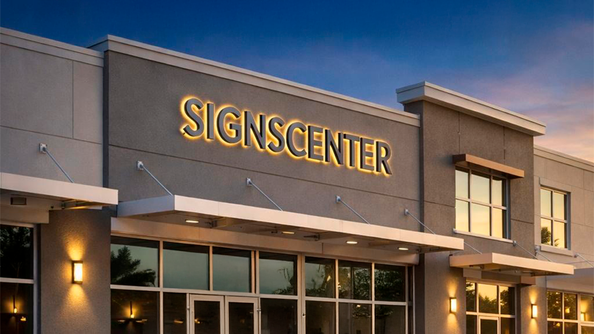 Commercial building in Doral with LED channel letters and exterior lighting eligible for the City of Doral Façade Improvement Grant